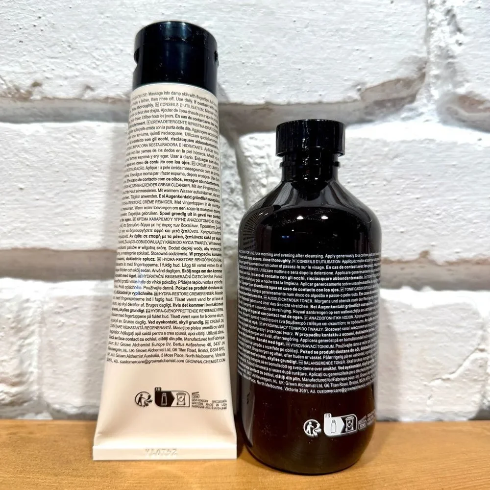 Grown Alchemist Skincare Duo Cleanser & Toner | Full Size Clean Beauty Pores NIB